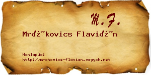 Mrákovics Flavián névjegykártya